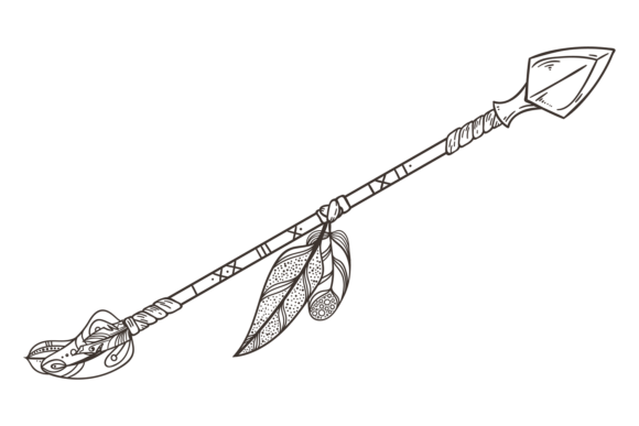 Arrow with Decorative Feathers for Branding and Marketing