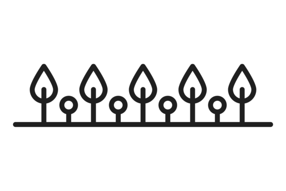 Black Trees in Row Graphics for Crafters