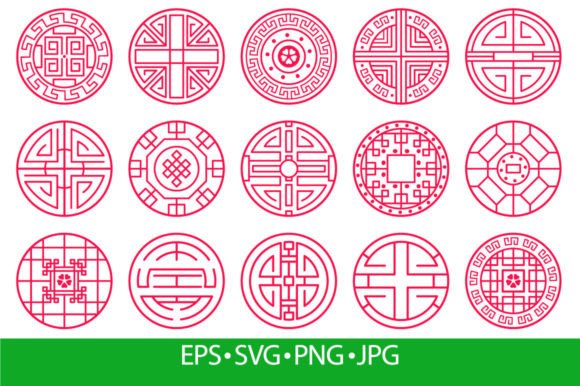 Chinese Oriental Decorative Ornament Graphics for Local Branding