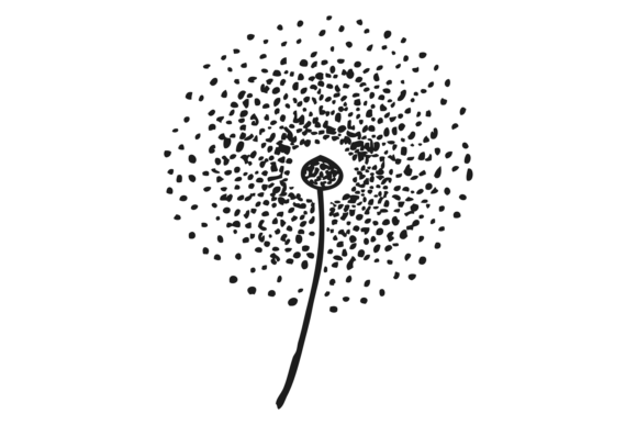 Decorative Dandelion Sketch Graphics for Crafting