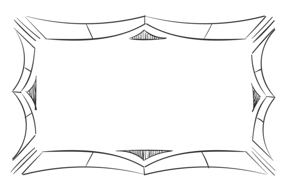 Decorative Doodle Line Scrapbook Border for Graphic Designers
