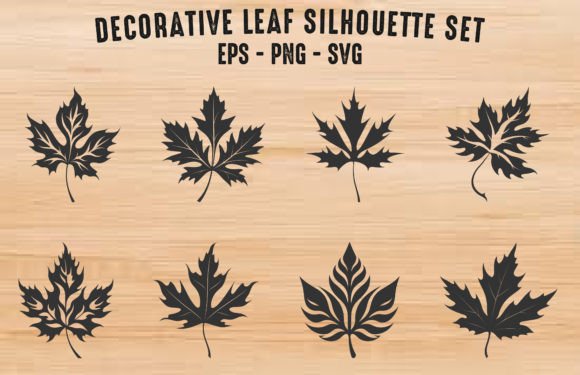 Decorative Leaf Silhouette Vector Bundle for Graphics and Illustrations