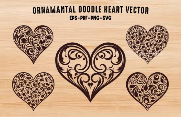 Decorative Love Heart Vector Bundle Graphics