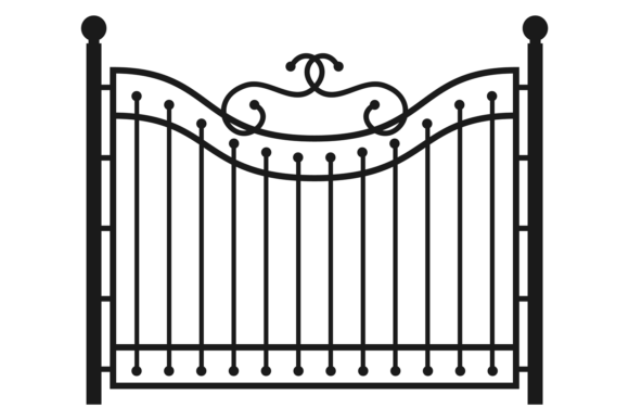 Decorative Metal Lattice Fence Graphics & Illustrations