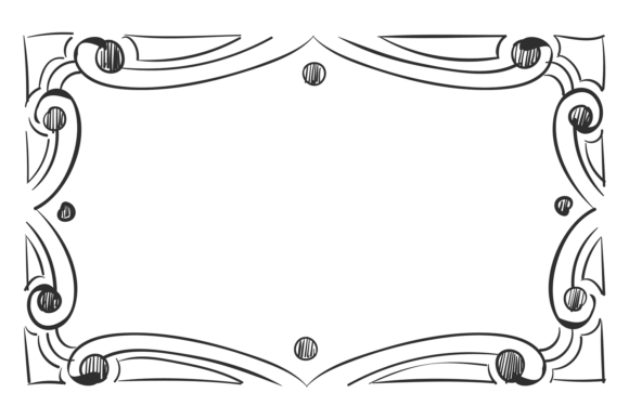 Decorative Picture Frame Doodle Line Sc: A Graphic Asset for Branding and Design