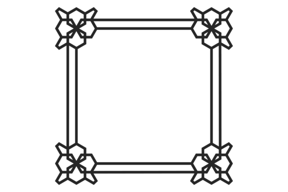 Decorative Retro Frame. Square Geometric