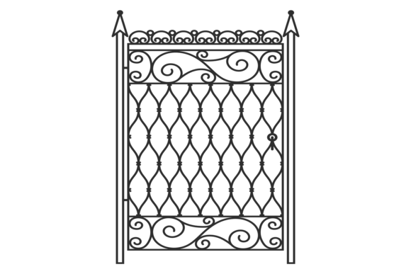 Iron Garden Door Graphics: Ornate Illustrations for Editorial Impact