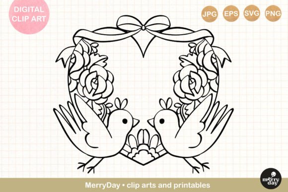 Love Birds Graphic Illustration