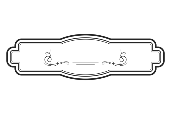 Ornate Black Label Template for Graphics and Illustrations