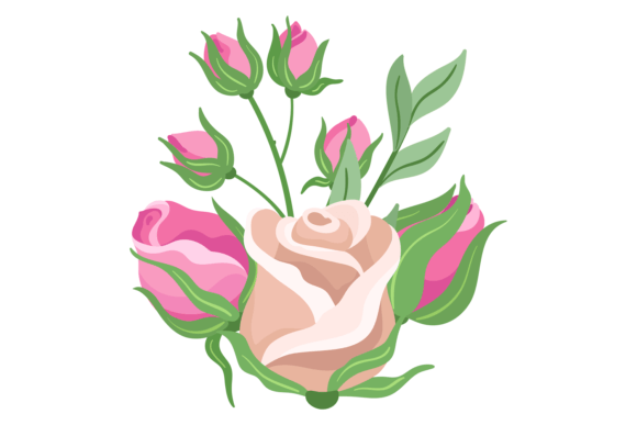 Pink Rose Buds Graphics for Branding and Marketing