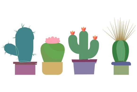 Plant Cactus Decorative Art Graphics for Modern Branding